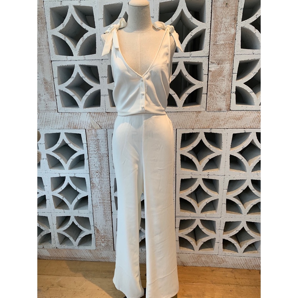 Ivory Self Tie Jumpsuit